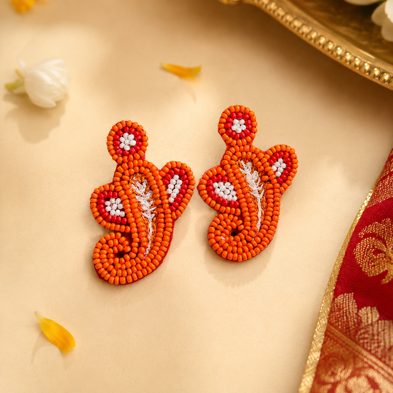 Beaded Ganpati Earrings